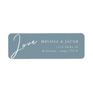 Airy Pastel Love Teal   Return Address Label