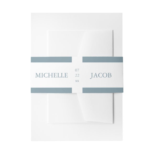 Airy Pastel Slate Blue | Wedding Belly Band Invitation Belly Band (Front Example)