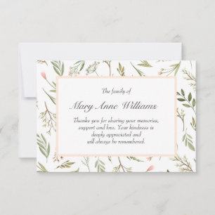 Airy pink meadow delicate funeral thank you