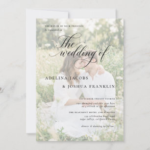 Airy Romantic Wedding Invitation Photo Card