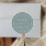 Airy Sage Green Wedding Envelope Seals<br><div class="desc">These airy sage green wedding envelope seals are perfect for a modern wedding. Personalise the label with the names of the bride and groom.</div>
