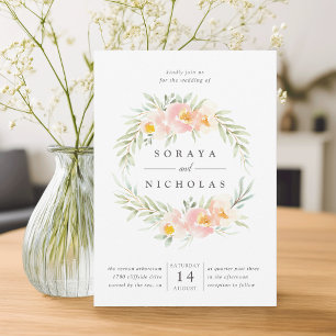 Airy Wreath Wedding Invitation