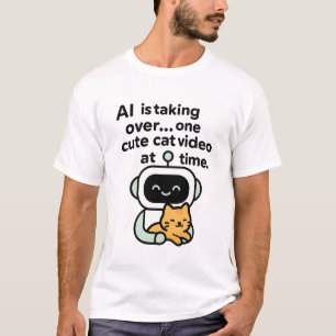 AI's Plan: Cute Cat Video Takeover T-Shirt