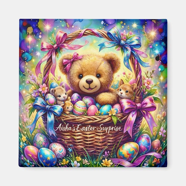 AISHA ~ EASTER Teddy Bear Surprise ~ Magnet (Front)
