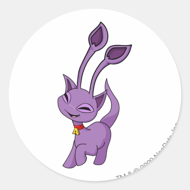 Aisha Purple Classic Round Sticker (Front)