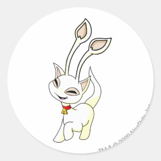 Aisha White Classic Round Sticker