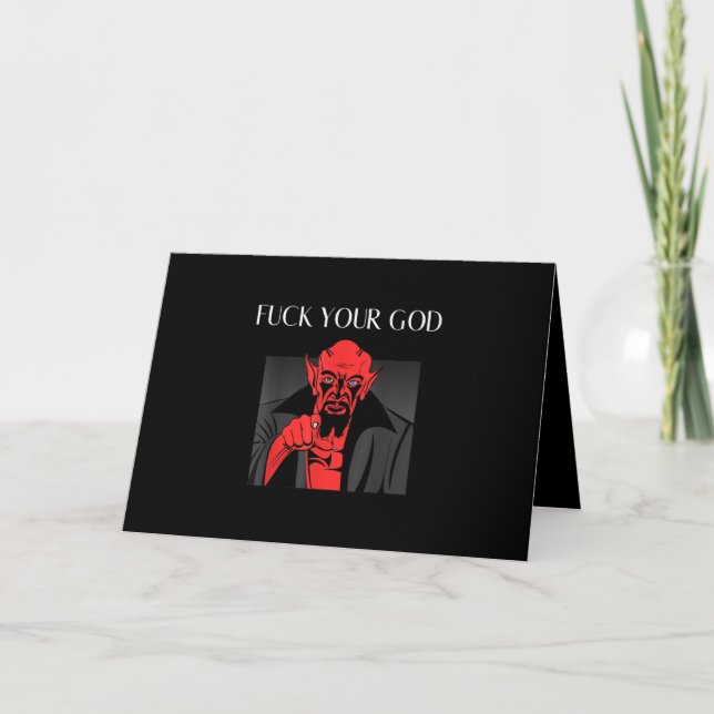 Aist Goat Satan Baphomet GIft Holiday Card (Front)