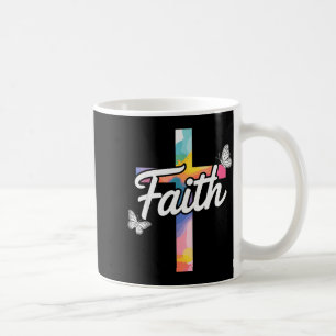 Aith Cross With Butterflies Christian  Coffee Mug