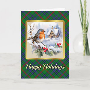 Aiton Tartan w/Robin Personalised  Card