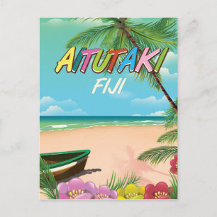 Aitutaki Air travel poster Postcard