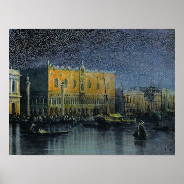 Aivazovsky - Palace Rains In Venice By Moonlight … Poster (Front)