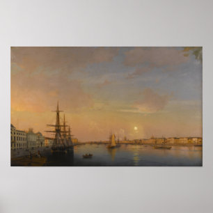 Aivazovsky - St Petersburg Galeon On The Embankme… Poster