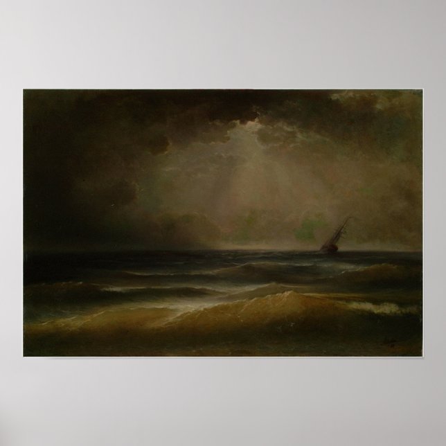 Aivazovsky - Storm 1880 Poster (Front)
