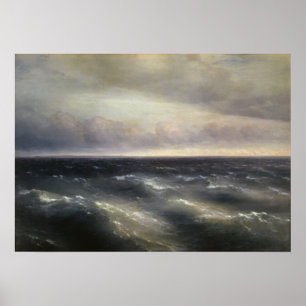 Aivazovsky - Storm Begins To Play Out On The Blac… Poster
