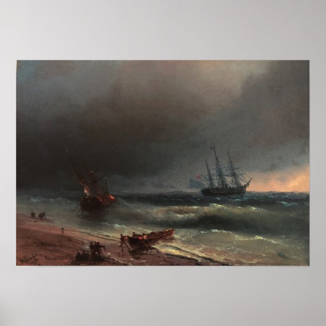 Aivazovsky - Storm Off The Beach Poster (Front)