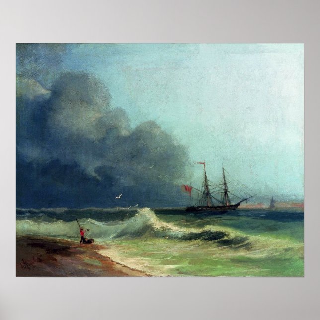 Aivazovsky - The Sea Before The Storm Poster (Front)