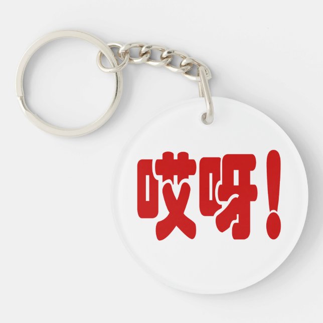 Aiya! 哎呀! OMG! Chinese Hanzi Language Key Ring (Front)