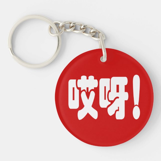 Aiya! 哎呀! OMG! Chinese Hanzi Language Key Ring (Front)