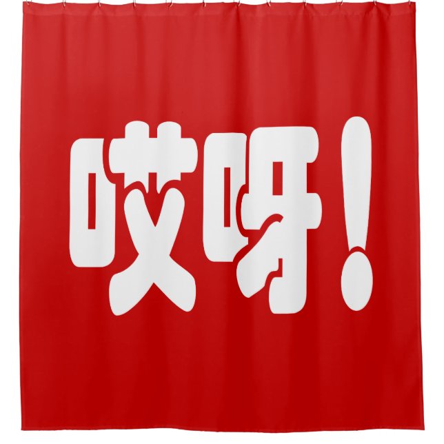Aiya! 哎呀! OMG! Chinese Hanzi Language Shower Curtain (Front)