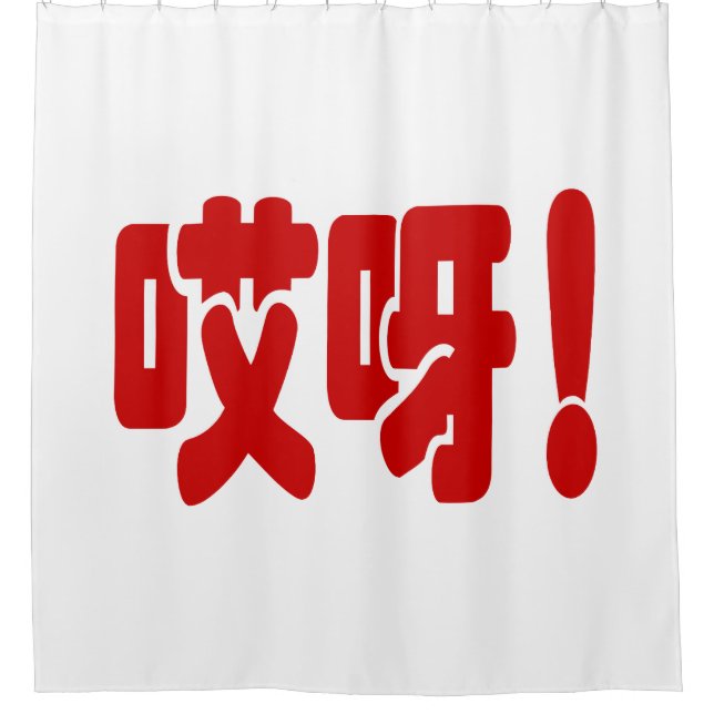 Aiya! 哎呀! OMG! Chinese Hanzi Language Shower Curtain (Front)