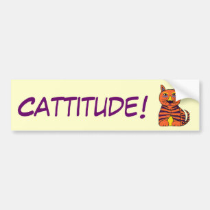 AJ- Cattitude! Bumper Sticker