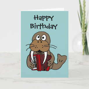 AJ-Funny Walrus Playing Accordion Cartoon Card