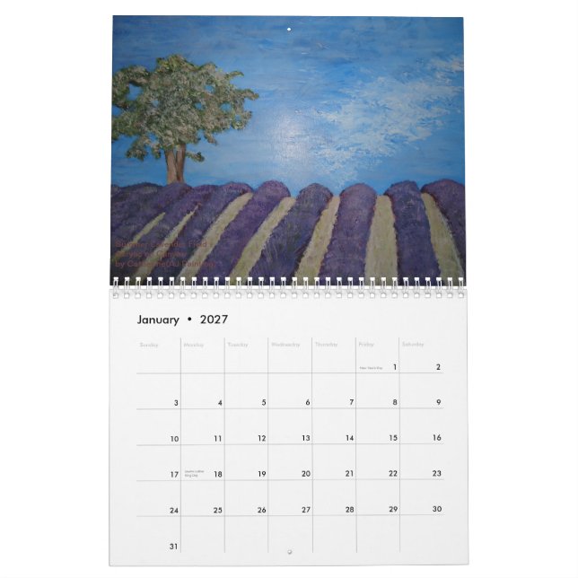 AJ Painting Calendar (Jan 2027)
