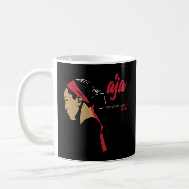 A'Ja Wilson Most Valuable A'Ja Las Vegas Basketbal Coffee Mug (Left)