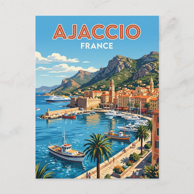 Ajaccio France Postcard (Front)