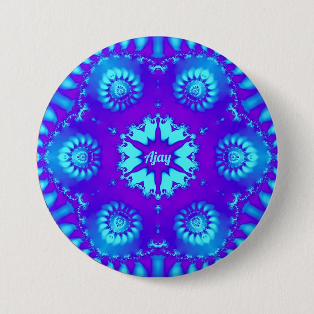 AJAY ~ COOL! ~ Shades of Purple and Blue ~ Button (Front)