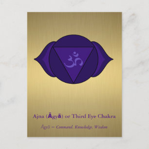 Ajna (Āgyā) or Third Eye Chakra Postcard
