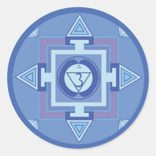 Ajna Chakra Mandala (Third eye chakra) Classic Round Sticker