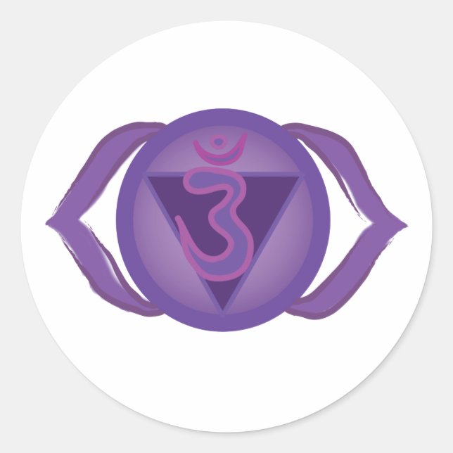 Ajna or Third eye Chakra Classic Round Sticker (Front)