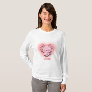 Ajolote Kawaii Tierno With Brilliant Hearts T-Shirt