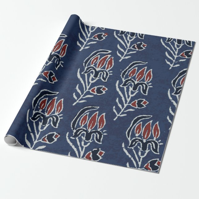 Ajrakh Pattern and block print Pattern and batik p Wrapping Paper (Unrolled)