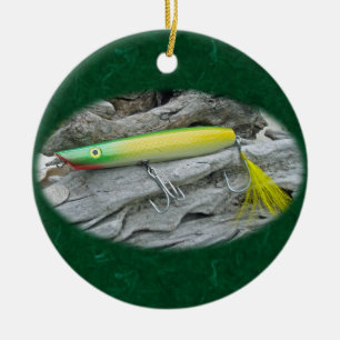 AJS Popper "Green Greenie" Saltwater Fishing Lure Ceramic Tree Decoration