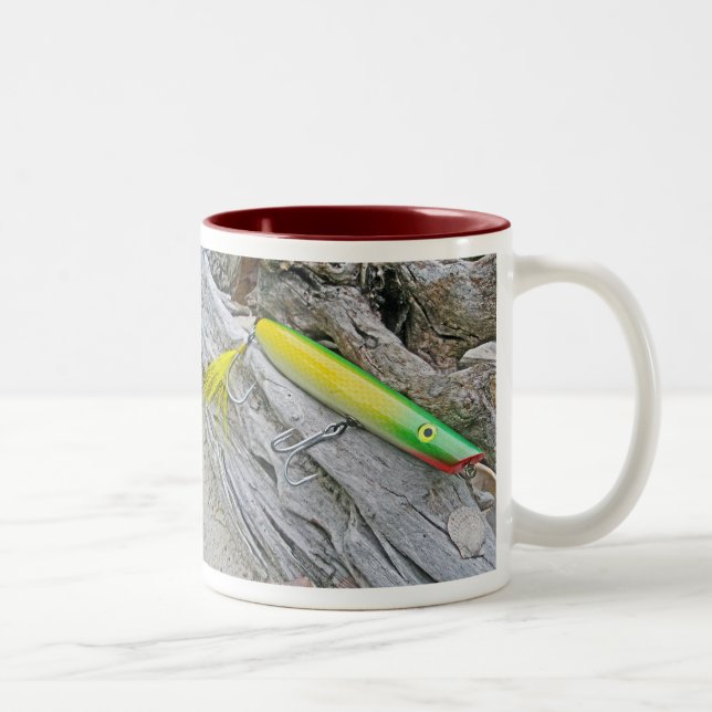 AJS Popper "Green Greenie" Saltwater Fishing Lure Two-Tone Coffee Mug (Right)