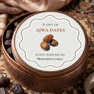 Ajwa Dates Islamic Hajj Gift Round Sticker