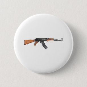 AK47 Assault rifle 6 Cm Round Badge