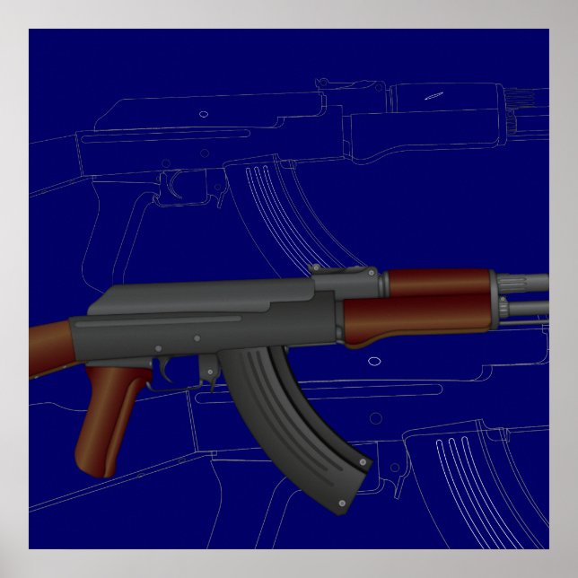 AK47 BluePrint Poster (Front)