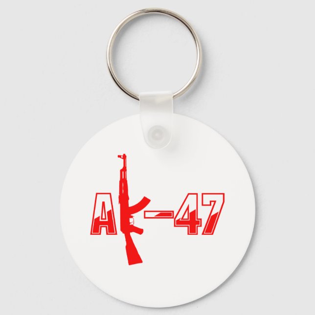 AK-47 AKM Assault Rifle Logo Red.png Key Ring (Front)