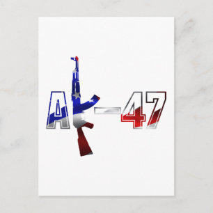 AK-47 AKM Assault Rifle Logo Red White And Blue.pn Postcard