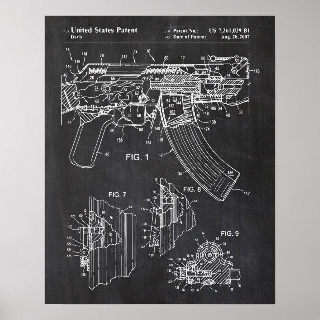 Ak-47 Bolt Locking Patent Poster (Front)
