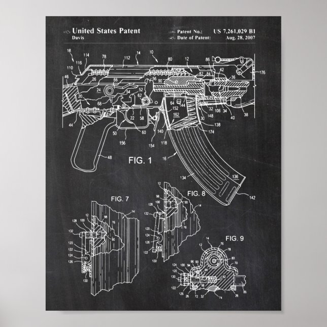 Ak-47 Bolt Locking Patent Poster (Front)