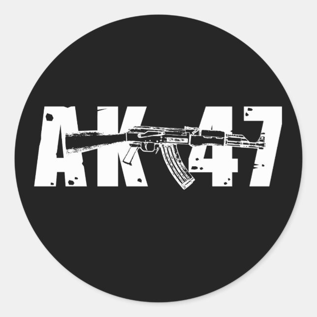 AK-47 Kalashnikov Rifle Gun Rights Classic Round Sticker (Front)