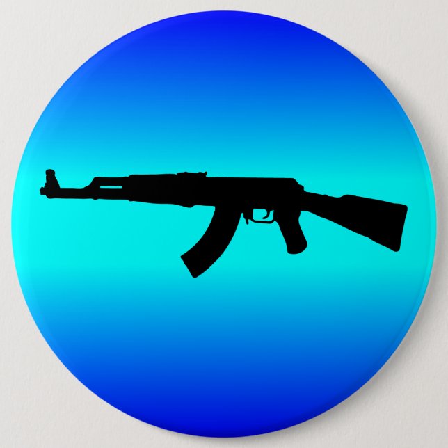 AK-47 Silhouette 6 Cm Round Badge (Front)