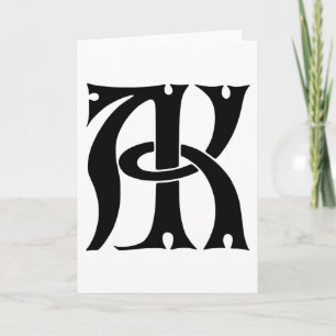 AK Monogram Note Card
