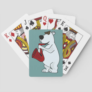 AK- Polar Bear Playing Saxophone Playing Cards