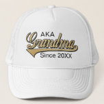 AKA Grandma Since .... Trucker Hat<br><div class="desc">AKA Grandma Since 20XX, Trucker Hat Great hat for someone special! Personalise by deleting editable text and adding your own, Use your favourite font colour, style, and colour. All design elements can be edited and/or transferred to other Zazzle products. Style: Trucker Hat Looking to cheer your team, promote your brand,...</div>