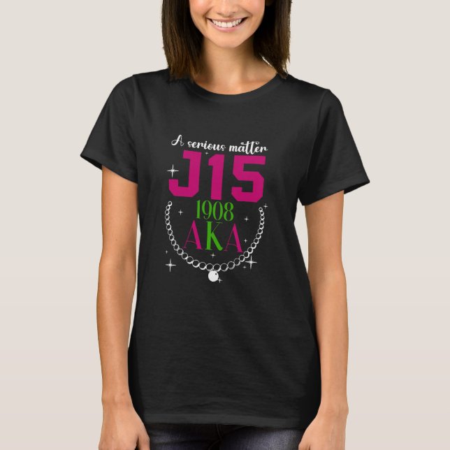Aka J15 Founders Day 1908 Pearl Heart T-Shirt (Front)